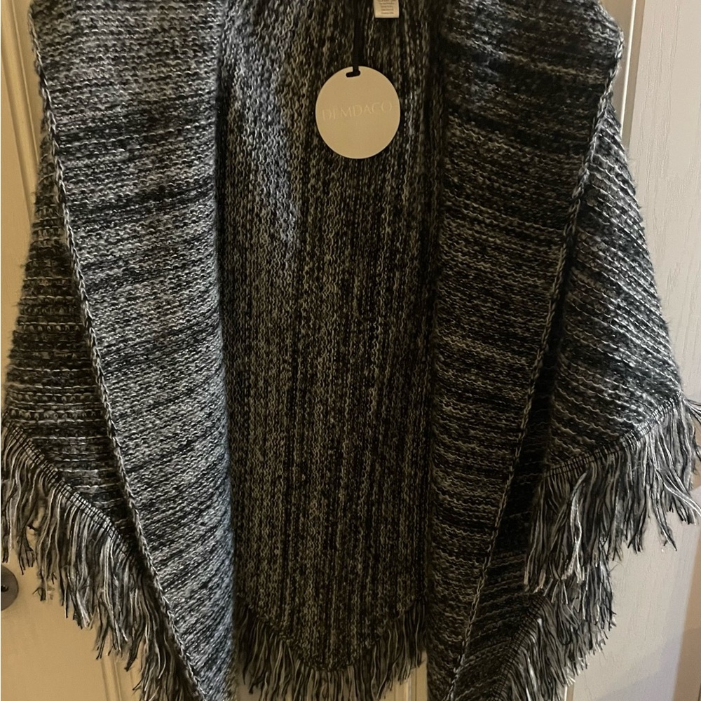 Demdaco Black and Gray Poncho